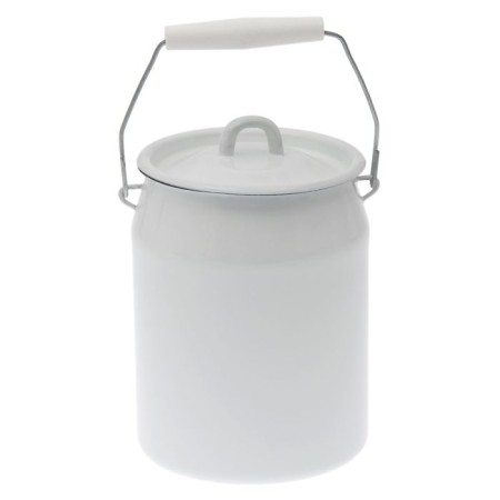 Bidon enamulated with a loop, 3 l, white color