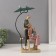 Polystone souvenir "Family with a child under a tree" pink-blue 6.5x20x35 cm