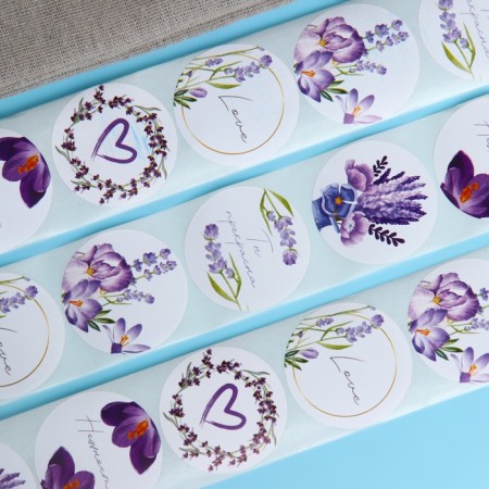 Stickers for flowers and gifts "Lavender", 4.4 x 4.4 cm, 252 pcs.-3