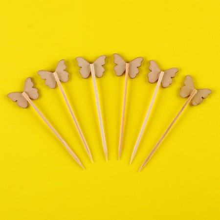 Butterfly skewers, set 6 pcs, color mix-10