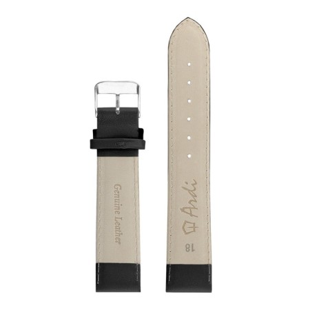 Watch strap, male, 18 mm, harness 75 mm, larynx 115 mm, genuine leather, black-2