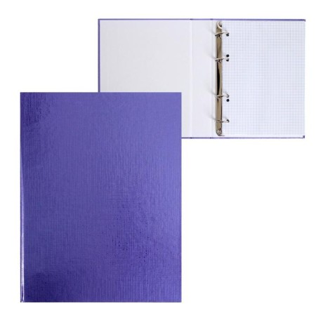 Notebook on 4 rings A5, 120 sheets in the Violet. Metallic cage, boumvinyl cover, offset unit