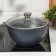 Kazan "Granite", 4 l, glass cover, cast pens, anti -stick coating, black color