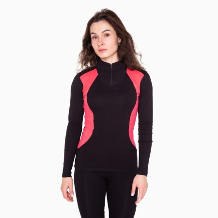 Women's thermal underwear (jumper, leggings), black color/coral, size 54-1