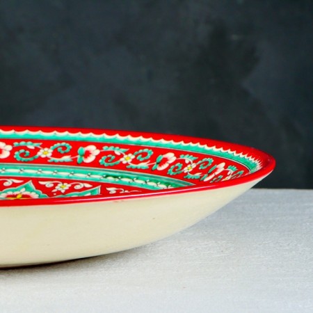 Largan Rishtan ceramics "Flowers", 41 cm, red-5
