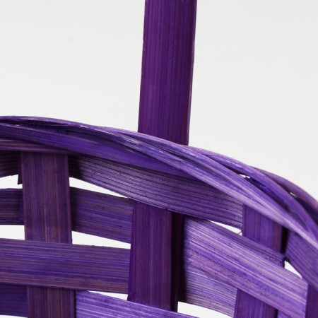 Wicker basket, D19 x 9.5 x 32 cm, purple, bamboo-3