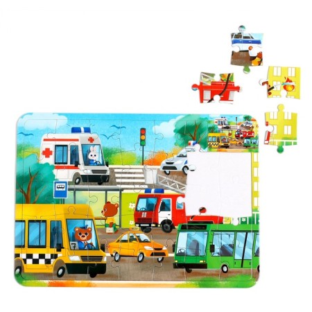 Puzzle in the frame "Useful Machines", 34 parts + coloring-1
