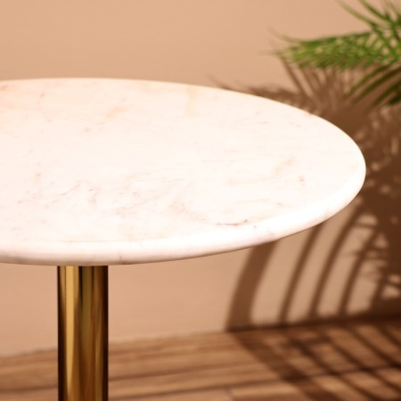 Coffee table 40x40x59 cm, marble, aluminum, tree-4