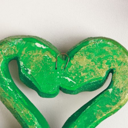 Figure with the suspension "couple of snakes" light green, 9.5x7.5cm-2
