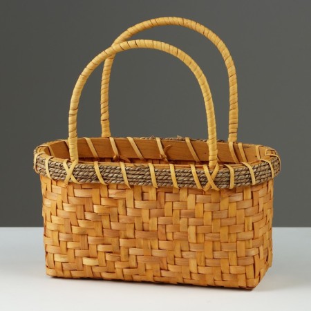 Wicker basket, 26 x 11 x h13/25 cm, honey, sequoia-1