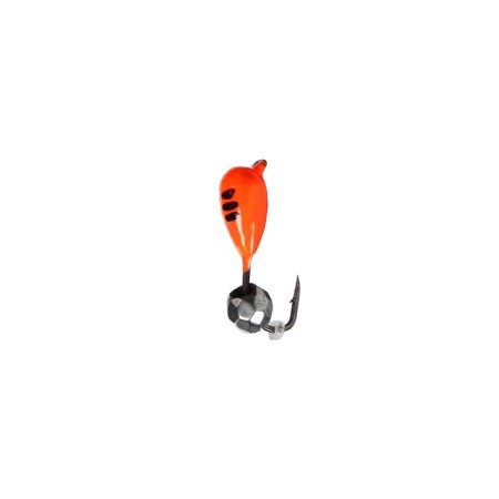 Mormyshka drop orange, black strip + ball Granin silver, weight 0.4 g-1