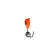 Mormyshka drop orange, black strip + ball Granin silver, weight 0.4 g