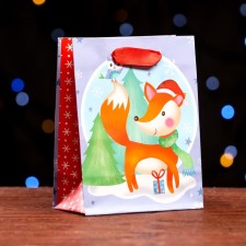 Laminated “New Year's Fox” package 11.5 x 14.5 x 6 cm