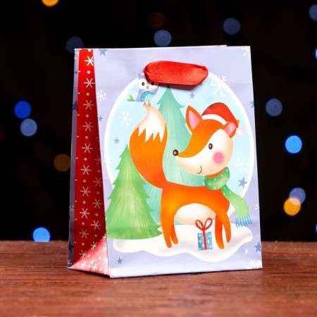 Laminated “New Year's Fox” package 11.5 x 14.5 x 6 cm