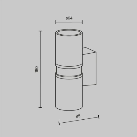 Bra Outdoor O582WL-02BS, 2x50W, 6.4x6.4x18 cm, GU10, brass color-6