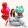 A set of balls “turquoise bear with a bouquet”, latex, foil set 7 pcs.