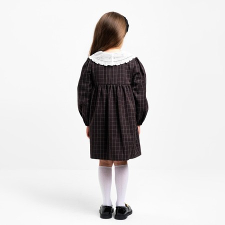 Children's dress with collar Kaftan, size 34 (122-128 cm), black color-2