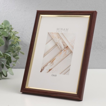 Photo frame Plastic "Mira" 13x18 cm beech with gold (plastic screen)-2