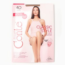 Female Kaprona tights, Conte Elegant Solo 40 den, beige color (Beige), size 5
