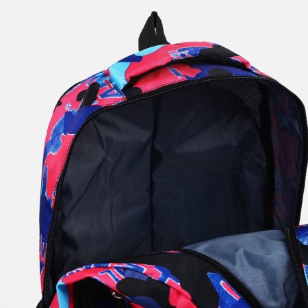 Youth backpack on lightning from textiles, 2 pockets, pink color-4