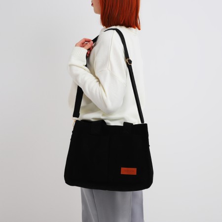 Youth bag with zipper, black color-8
