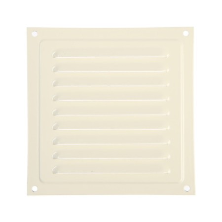 Ventilation grate "Space" RM1515sk, 150 x 150 mm, with a grid, metal, ivory
