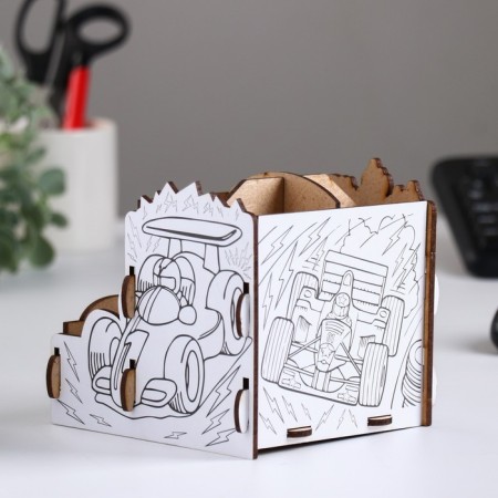 Organizer-painting for stationery "number one" machine, 13x13x12 cm.-4