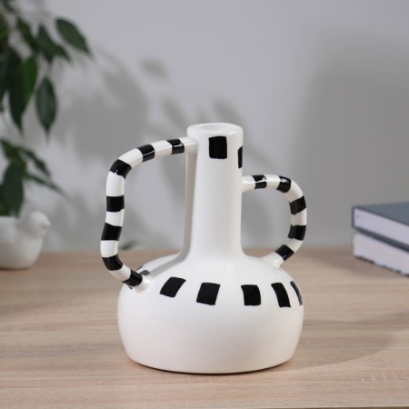 VAZA Ceramics Table "Picasso" (manual painting) Grace's jug, 18x13 cm, black and white-2