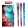 Gel pen "Cosmos" 0.5 mm, black rod, body with a pattern (barcode on a piece)