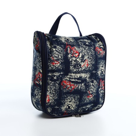 Cosmetic bag with lightning, dark blue color