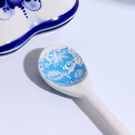 A teaspoon spoon with painting "Gzhel", 14.7 × 3.5 cm, mix-2