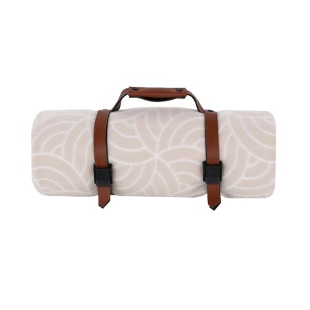 Blanket, size 130 × 170 cm, print ornament ar-deco, beige-2