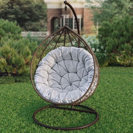 Pillow for swing "Tina", diameter 115 cm, silver color