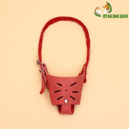 The muzzle adjustable of soft leather, size No. 3, DN 6-8 cm, ohm 20-22 cm, brown