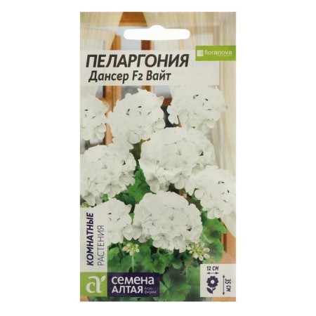 Seeds of flowers Pelargonium "Danser White", zonal, this. ALT, c/n, 4 pcs