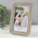 Photo frame plastic 10x15 cm "Golden pearls and rhinestones" Rounded angles 12.5x17.5 cm
