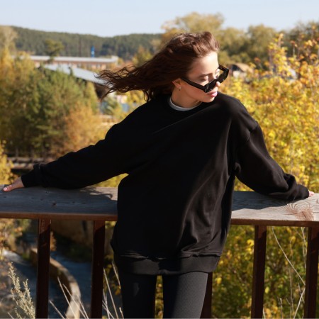 Jumper (sweatshirt) Women's Minaku: Casual Collection Black Color, Rr. 48-5