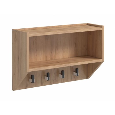 Shelf with hooks, 608 x 186 x 392, oak craft gold-1