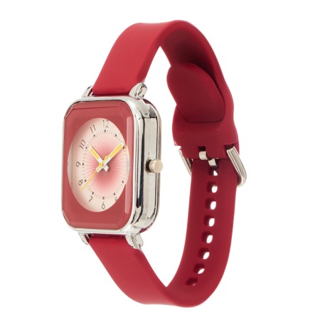 Women's watch, D-2 cm, silicone strap L-25 cm, red-1