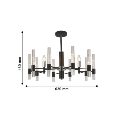 Supreme chandelier, 5x40W E14, black color-3