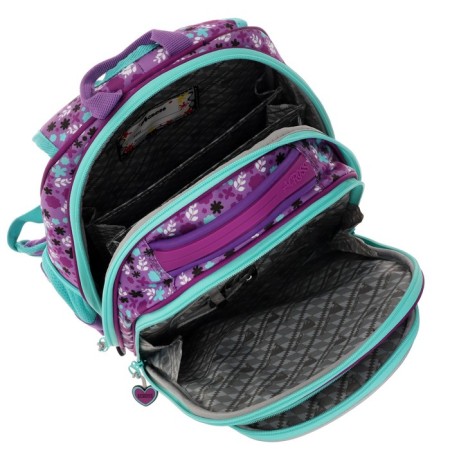 Frame backpack 35 x 28 x 15 cm, Across, filling: bag, pencil case, keychain, purple-6