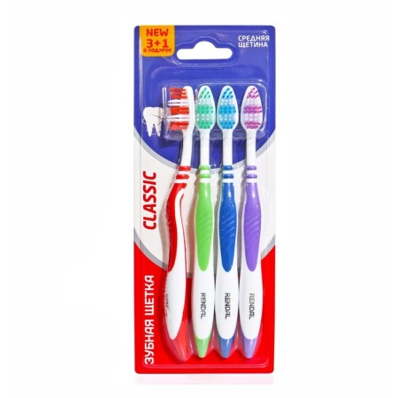 Rendal Classic toothbrush, average stiffness, 4 pcs.-1