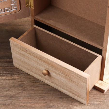Keywood tree 6 hooks with a box "Palm sheet and Greek pattern" 29.5x21x8 cm-3