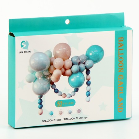 Set for creating compositions from balloons, set of 52 pcs., Blue, sand, turquoise-1