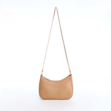 Baget bag with zipper, beige color