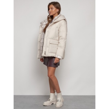 Winter jacket, size 44, beige color-5