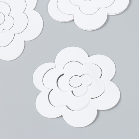 The workpiece of Foamiran "Flower Curly" 10x9.5 cm set 5 pcs. white-2