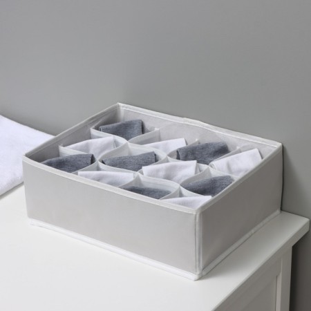 Organizer for linen 12 cells LadOM, 32x24x12 cm, color gray color-8