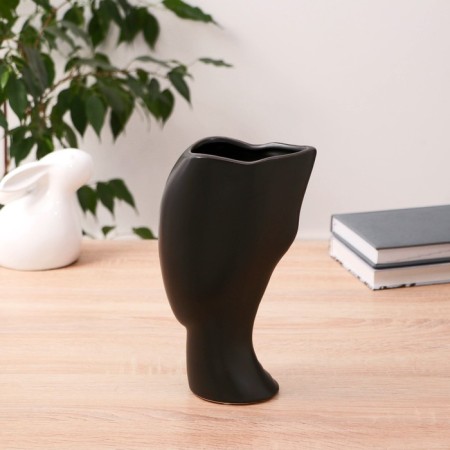 Vase Ceramics "Profile" 12x23 cm, black-1