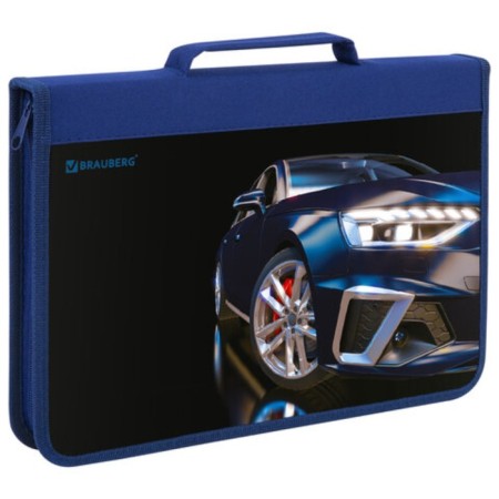 Brauberg A4 Lightning folder with a pen, an organizer, 1 department, "Super Car", 272219-2